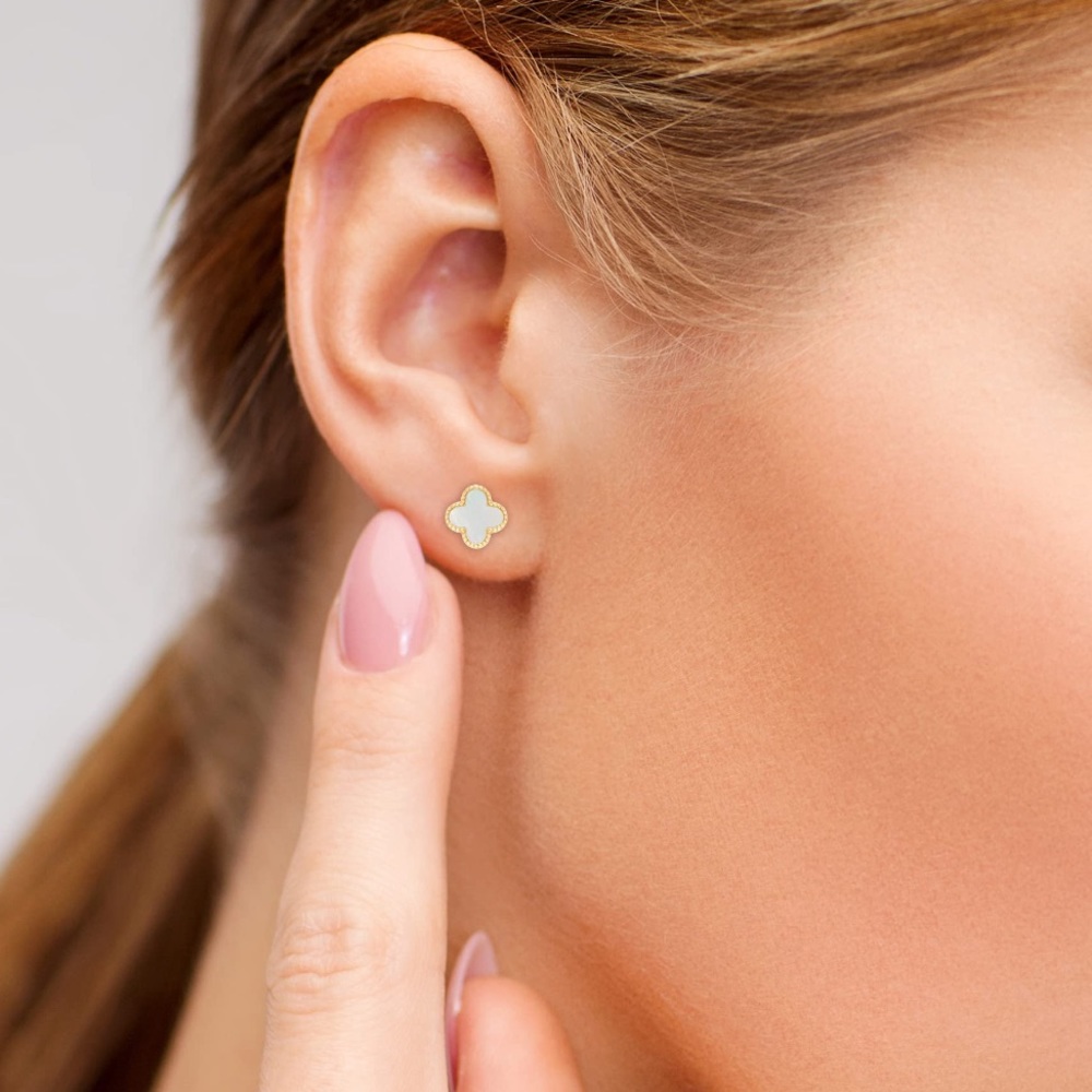COPY - Rachel Zoe | Clover Stud Earring W/ Pearl Back NEW